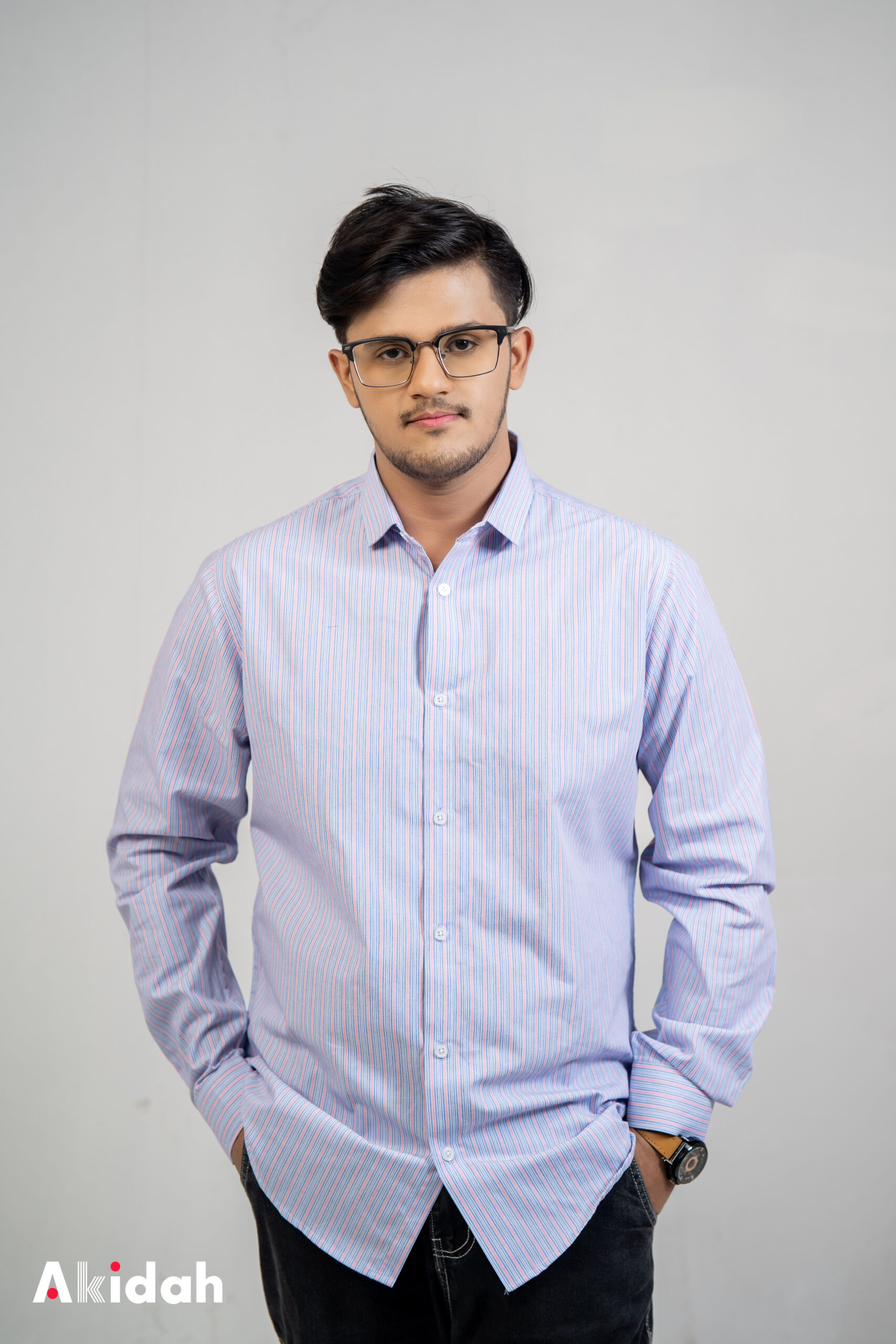 Imperial Blue Micro-Line Cotton - Image 3