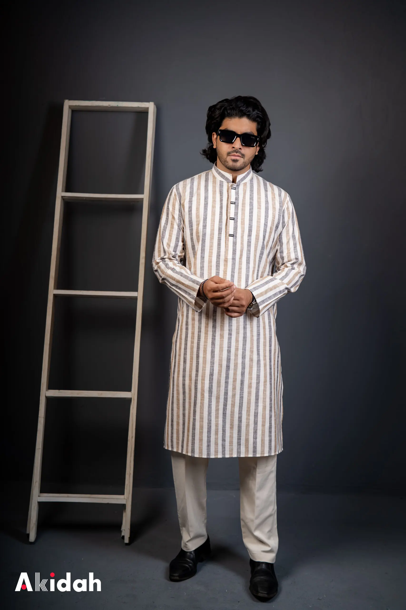 Luxury Linen Stripe: Desert Sand