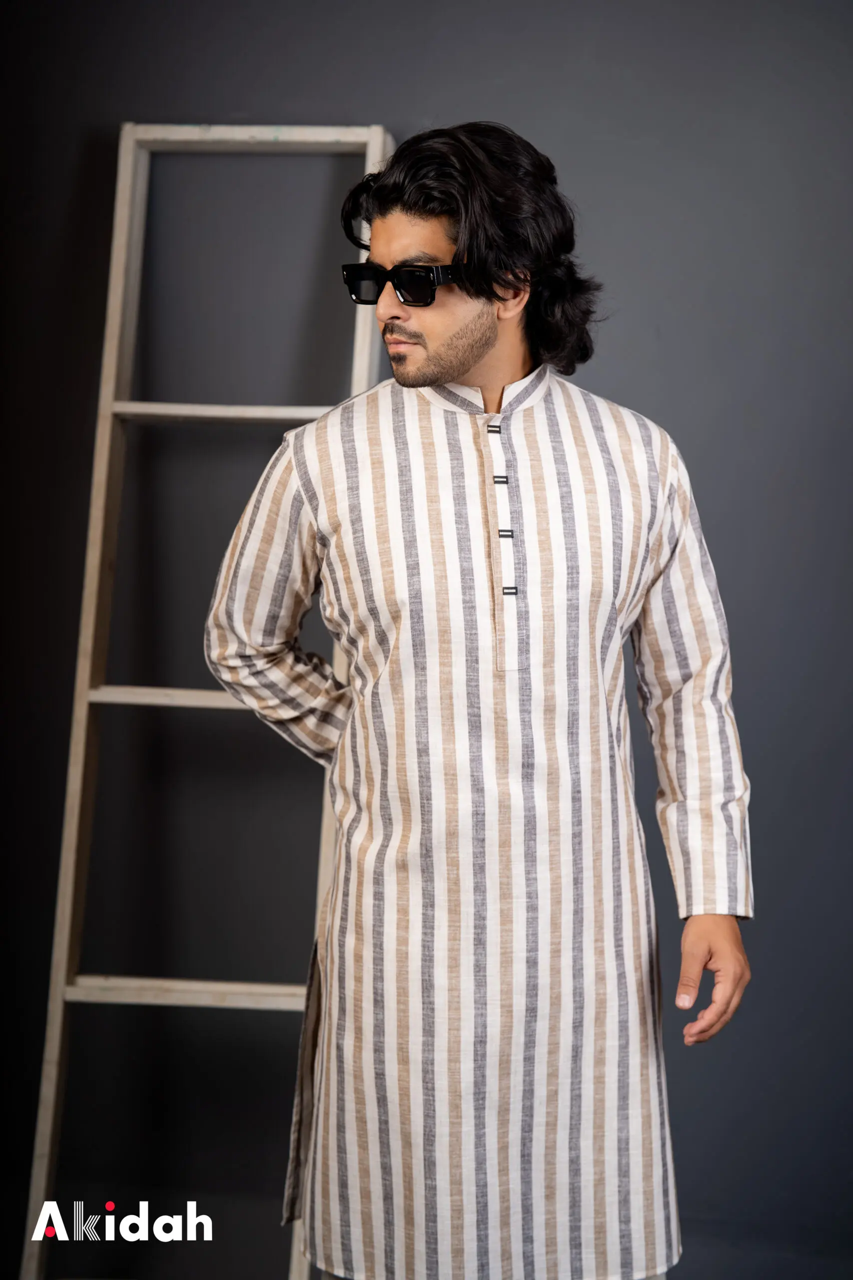 Luxury Linen Stripe: Desert Sand - Image 2