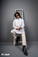 Luxury Linen Stripe: Silver Ash